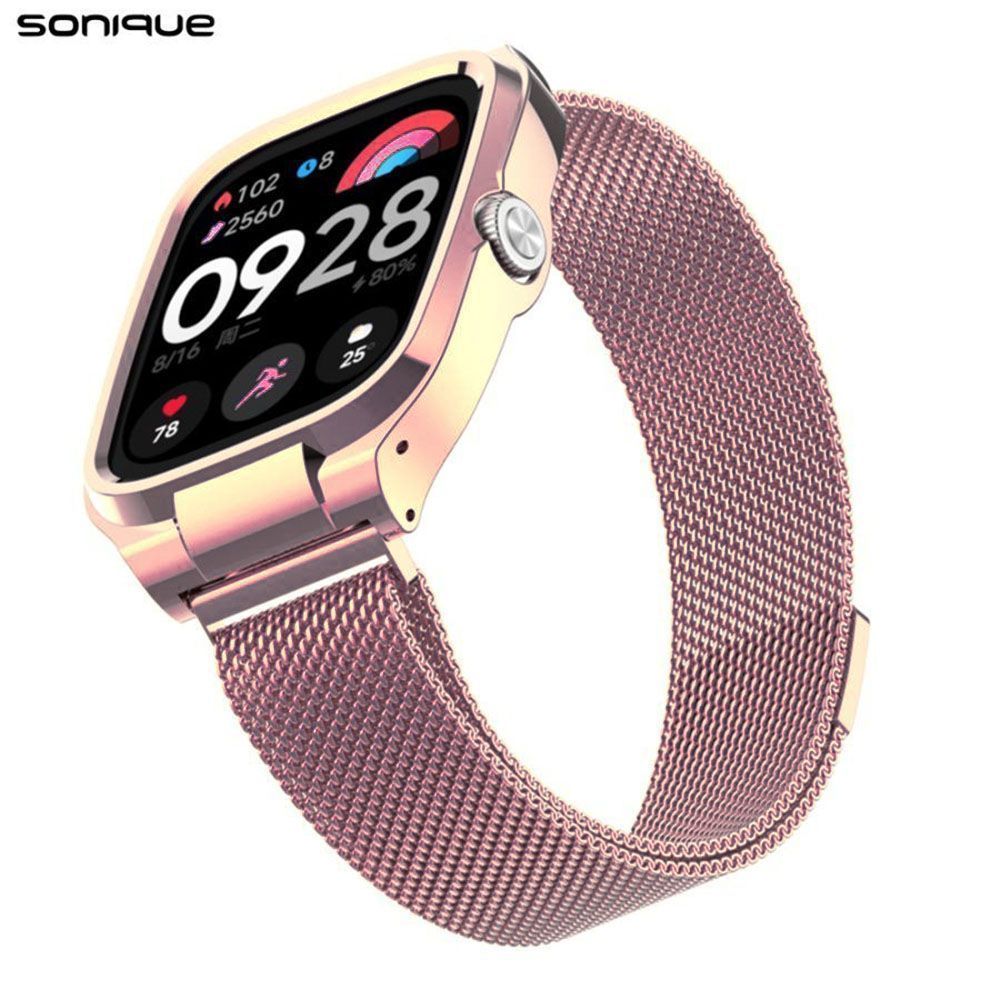 Λουράκι Stainless Steel Milanese Classic Sonique για Xiaomi Redmi Watch 4/5/6/6 Lite/6 Active/Smart Band 8 Pro/9 Pro/10 Pro Ροζ Χρυσό