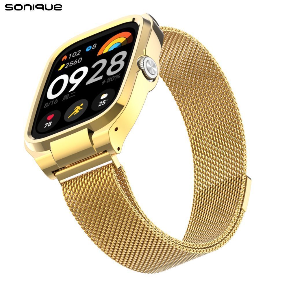 Λουράκι Stainless Steel Milanese Classic Sonique για Xiaomi Redmi Watch 4/5/6/6 Lite/6 Active/Smart Band 8 Pro/9 Pro/10 Pro Χρυσό