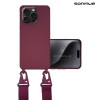 Θήκη Σιλικόνης με Strap CarryHang Sonique Apple iPhone 16 Pro Μπορντό