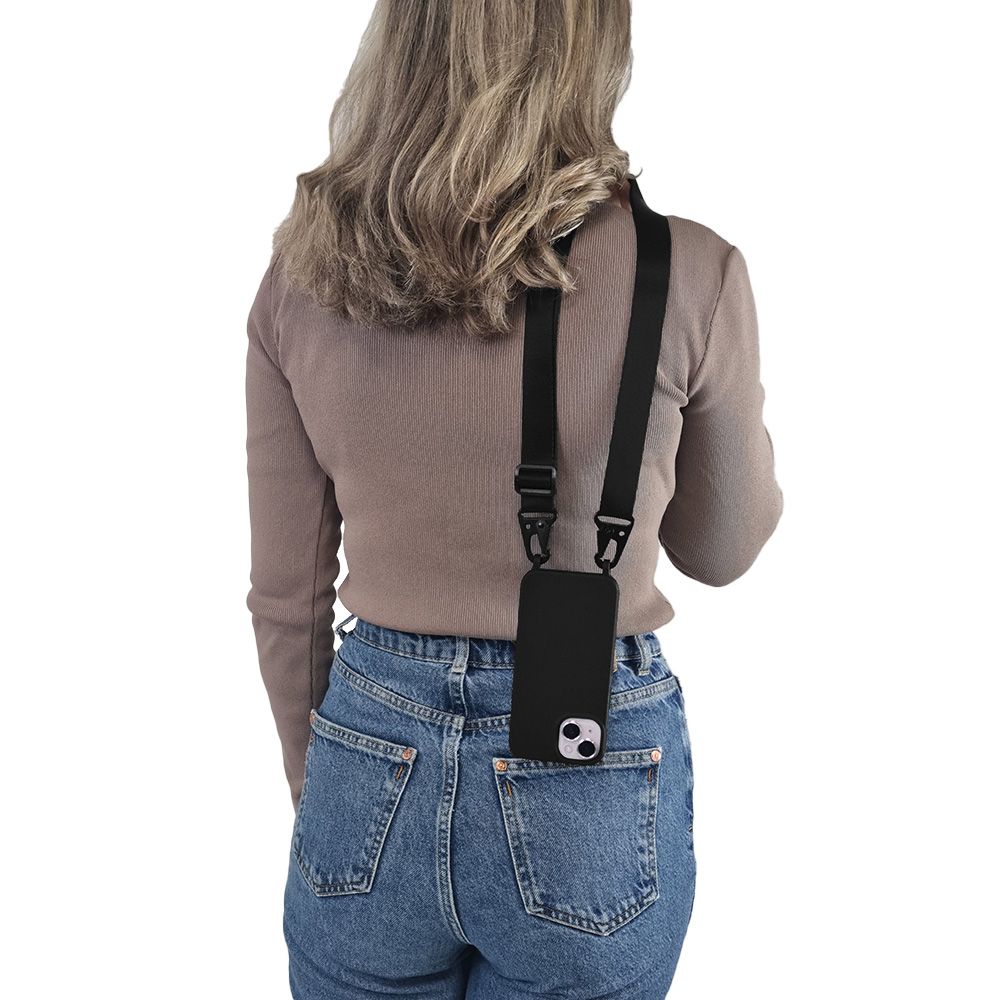 Θήκη Σιλικόνης με Strap CarryHang Sonique Apple iPhone 16 Pro Max Μαύρο