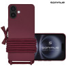 Θήκη Σιλικόνης με Κορδόνι CarryHang Sonique Apple iPhone 16 Μπορντό