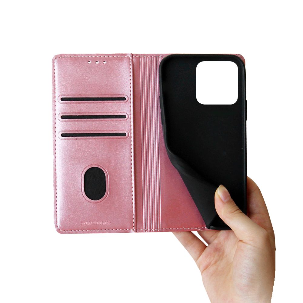 Θήκη Πορτοφόλι Vintage Magnet Wallet Sonique Realme C61 4G / Realme C63 4G / Realme Note 60X 4G Ροζ Χρυσό