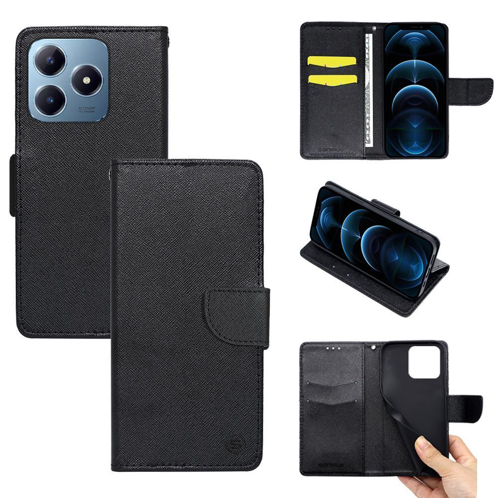 Θήκη Πορτοφόλι Sonique Trend Wallet Realme C61 4G / Realme C63 4G / Realme Note 60 4G Μαύρο