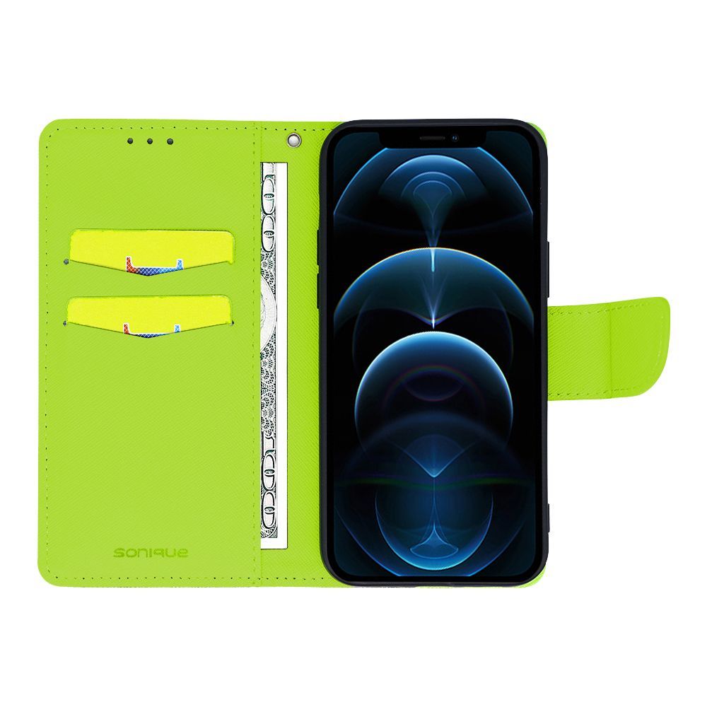Θήκη Πορτοφόλι Sonique Trend Wallet Motorola Edge 40 Neo 5G Σκούρο Μπλε / Λαχανί