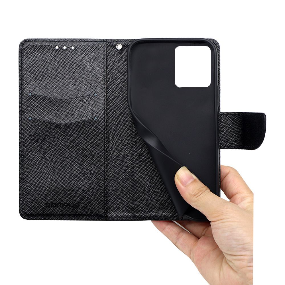 Θήκη Πορτοφόλι Sonique Trend Wallet Motorola Moto G72 Μαύρο