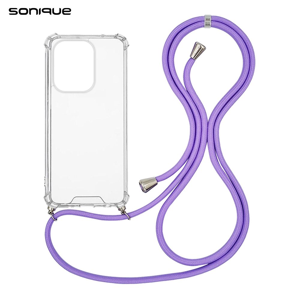 Θήκη Σιλικόνης με Κορδόνι Sonique Armor Clear Xiaomi Redmi Note 13 Pro 4G / Poco M6 Pro 4G / Redmi Note 14S Λιλά