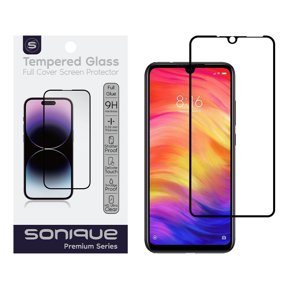 Hardy Glass Sonique Premium Series HD Full Cover 9H Xiaomi Redmi Note 7/7 Pro Μαύρο