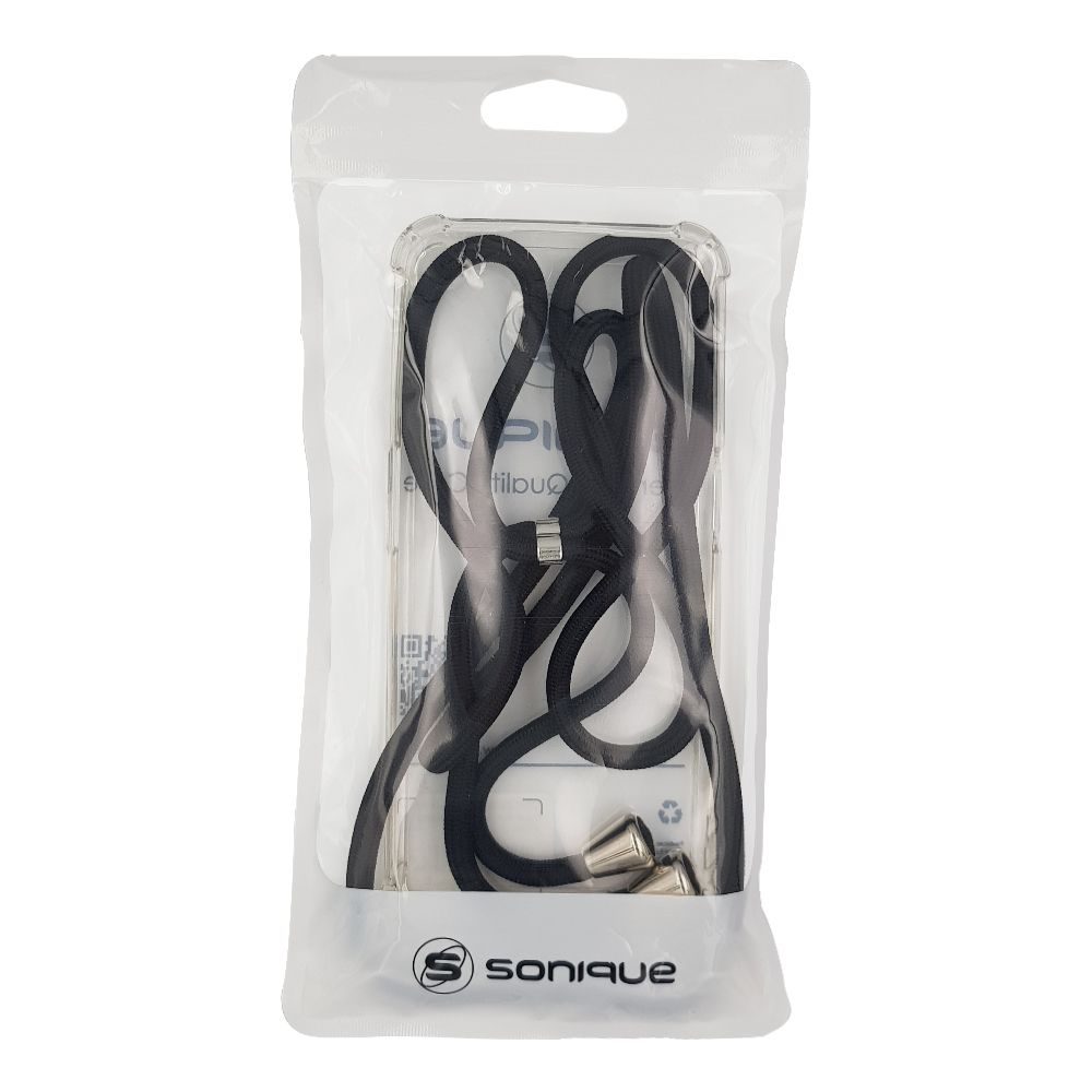 Θήκη Σιλικόνης με Κορδόνι Sonique Armor Clear Realme 12 5G / Realme 12x Μαύρο