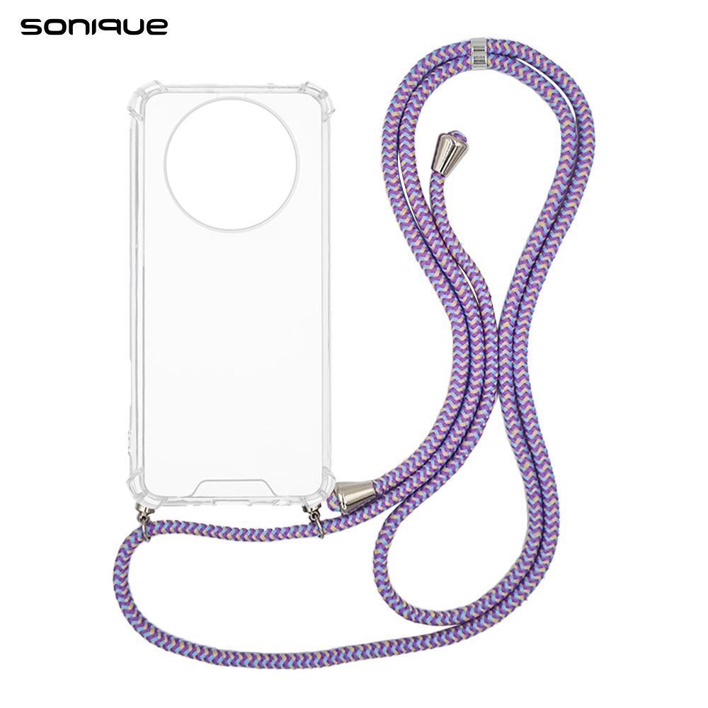 Θήκη Σιλικόνης με Κορδόνι Sonique Armor Clear Realme 12 Plus 5G Rainbow Λιλά