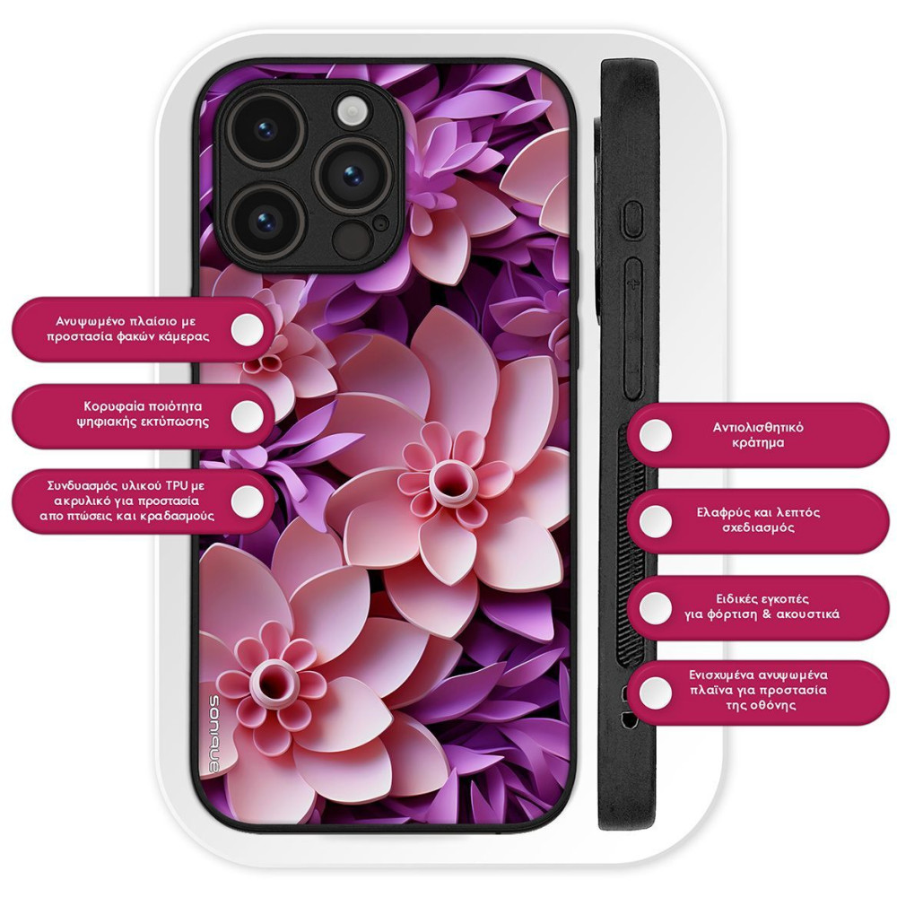 Θήκη Sonique 3D Flower Series για Xiaomi Mi 11 Lite 4G / Mi 11 Lite 5G Ροζ