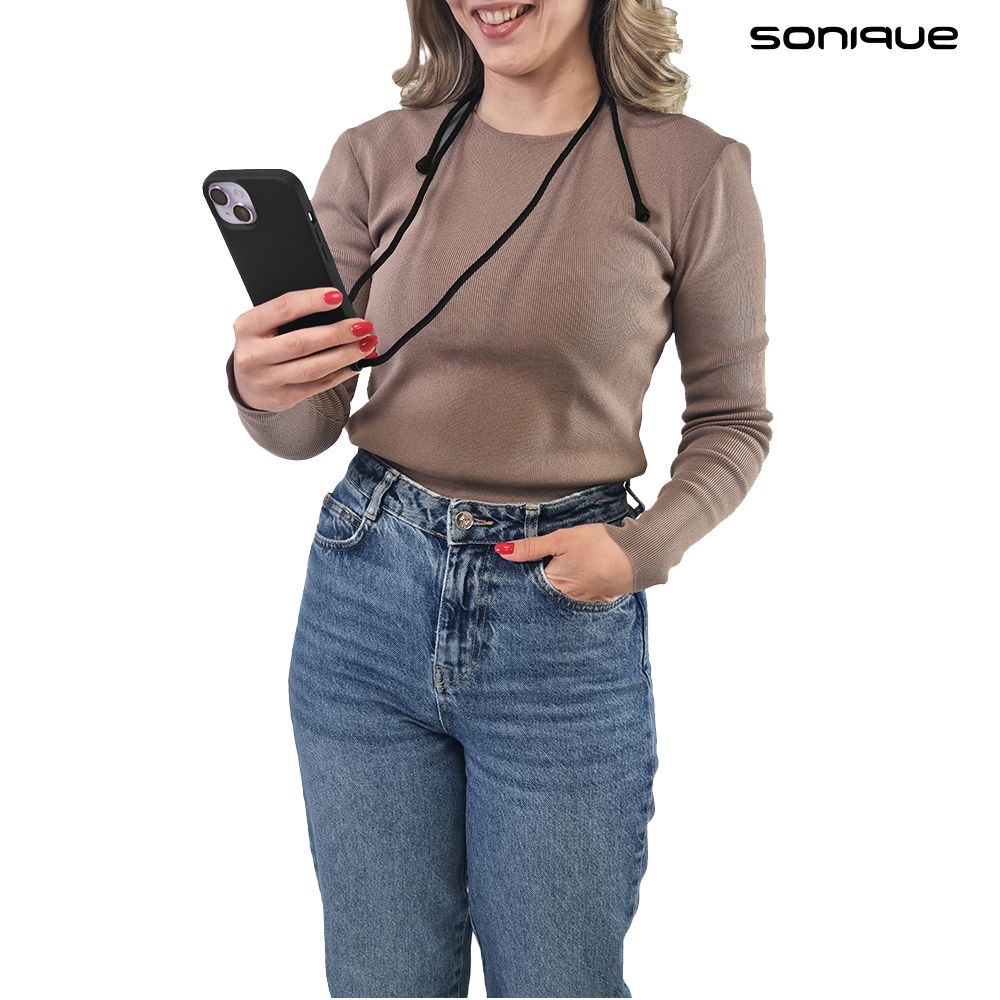 Θήκη Σιλικόνης με Κορδόνι CarryHang Sonique Xiaomi Redmi Note 14 5G Μαύρο