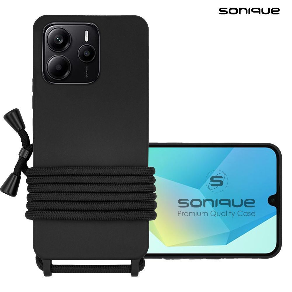 Θήκη Σιλικόνης με Κορδόνι CarryHang Sonique Xiaomi Redmi Note 14 5G Μαύρο