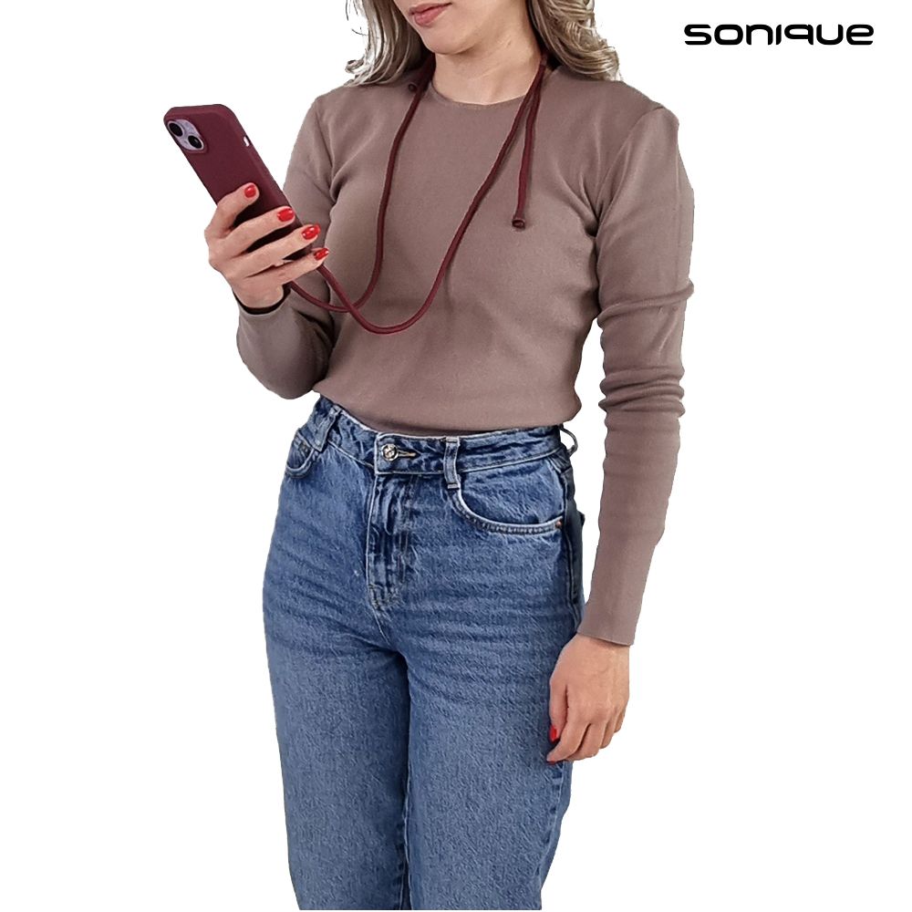 Θήκη Σιλικόνης με Κορδόνι CarryHang Sonique Xiaomi Redmi Note 14 5G Μπορντό