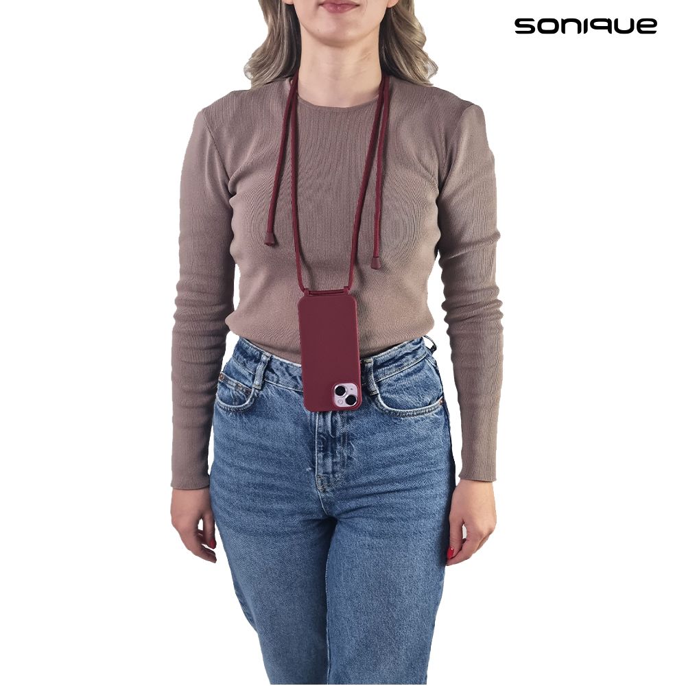 Θήκη Σιλικόνης με Κορδόνι CarryHang Sonique Xiaomi Redmi Note 14 5G Μπορντό