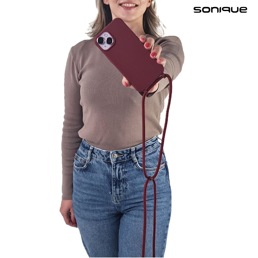 Θήκη Σιλικόνης με Κορδόνι CarryHang Sonique Xiaomi Redmi Note 14 5G Μπορντό