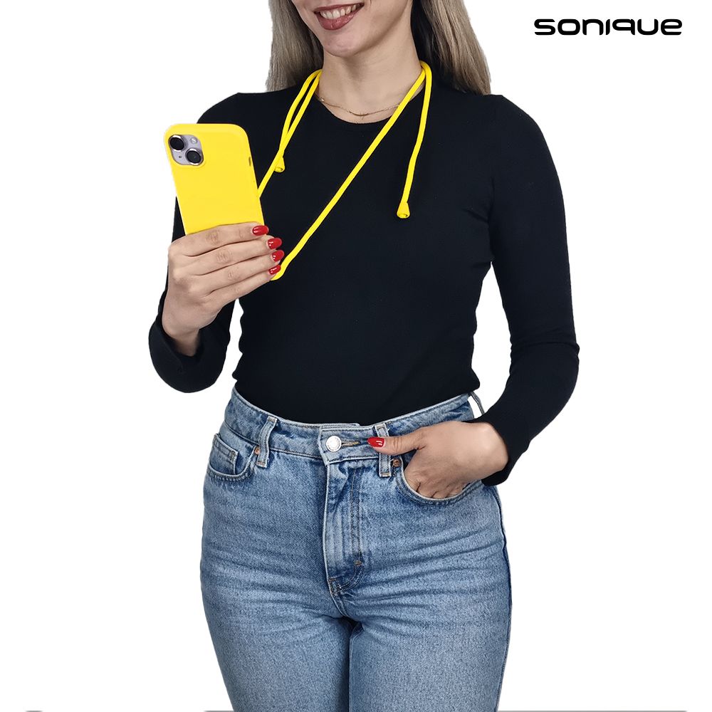Θήκη Σιλικόνης με Κορδόνι CarryHang Sonique Xiaomi Redmi Note 14 Pro 5G / Redmi Note 14 Pro Plus 5G / Poco X7 5G Κίτρινο