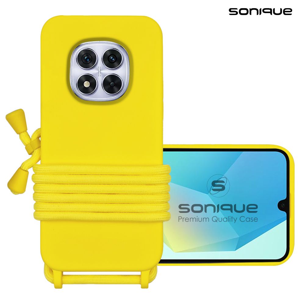 Θήκη Σιλικόνης με Κορδόνι CarryHang Sonique Xiaomi Redmi Note 14 Pro 5G / Redmi Note 14 Pro Plus 5G / Poco X7 5G Κίτρινο