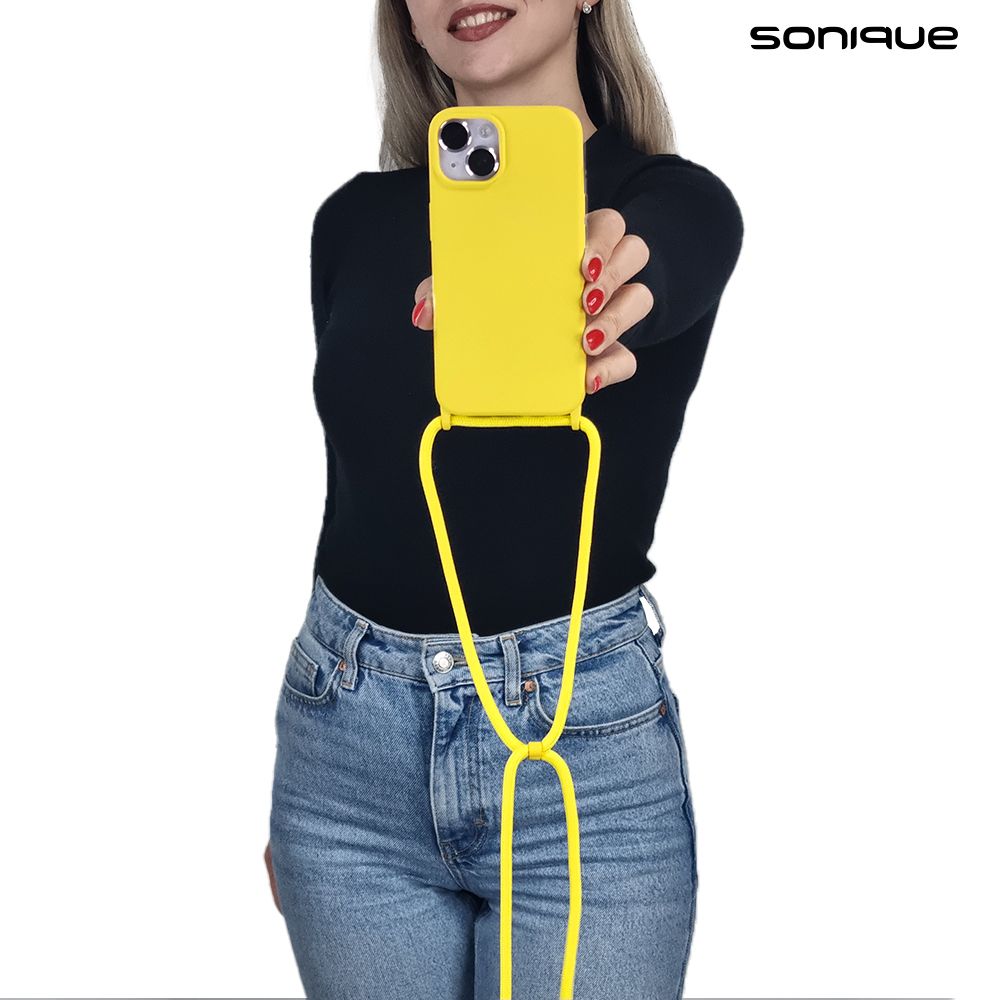 Θήκη Σιλικόνης με Κορδόνι CarryHang Sonique Xiaomi Redmi Note 14 Pro 5G / Redmi Note 14 Pro Plus 5G / Poco X7 5G Κίτρινο