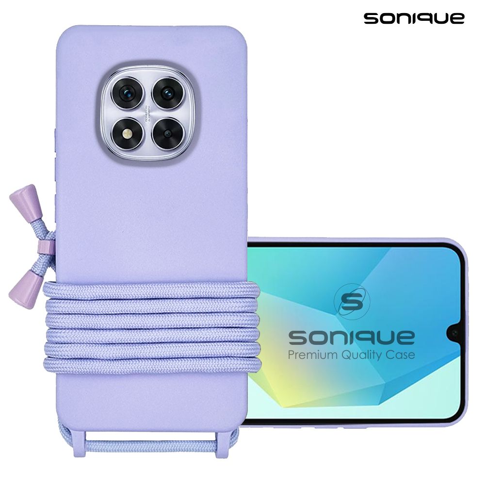 Θήκη Σιλικόνης με Κορδόνι CarryHang Sonique Xiaomi Redmi Note 14 Pro 5G / Redmi Note 14 Pro Plus 5G / Poco X7 5G Λιλά