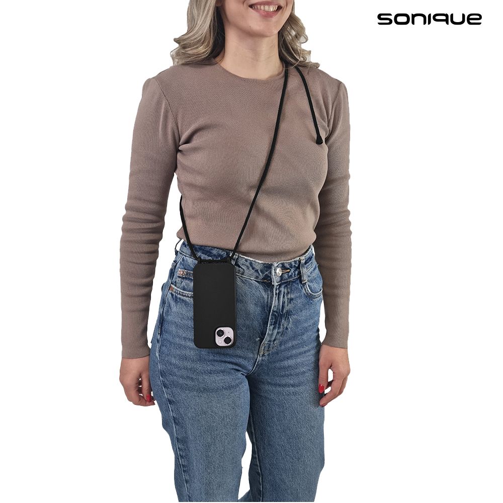 Θήκη Σιλικόνης με Κορδόνι CarryHang Sonique Xiaomi Redmi Note 14 Pro 5G / Redmi Note 14 Pro Plus 5G / Poco X7 5G Μαύρο