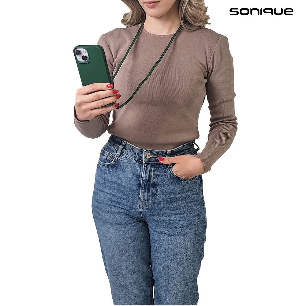 Θήκη Σιλικόνης με Κορδόνι CarryHang Sonique Xiaomi Redmi Note 14 Pro 5G / Redmi Note 14 Pro Plus 5G / Poco X7 5G Πράσινο Σκούρο