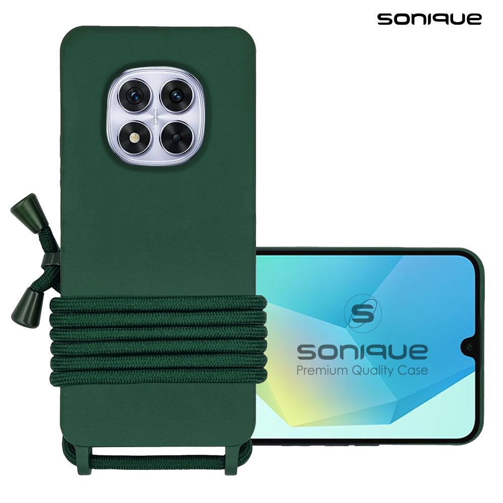 Θήκη Σιλικόνης με Κορδόνι CarryHang Sonique Xiaomi Redmi Note 14 Pro 5G / Redmi Note 14 Pro Plus 5G / Poco X7 5G Πράσινο Σκούρο