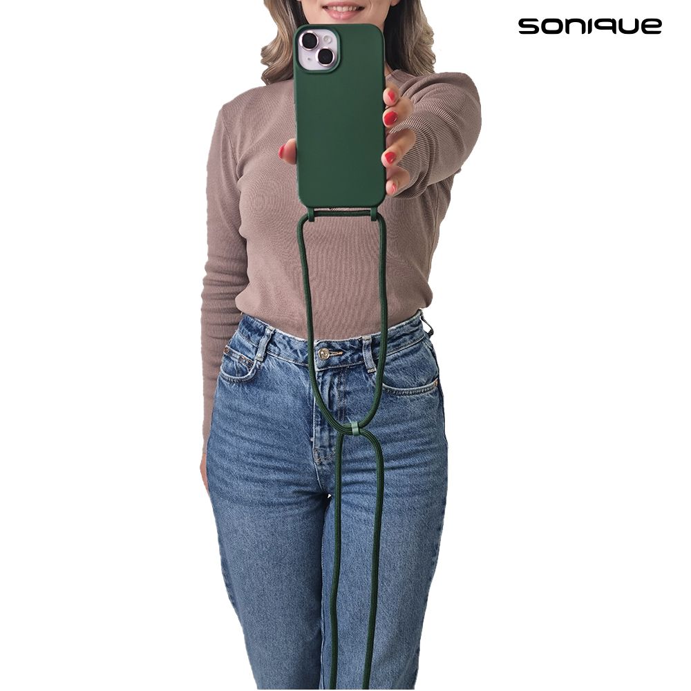Θήκη Σιλικόνης με Κορδόνι CarryHang Sonique Xiaomi Redmi Note 14 Pro 5G / Redmi Note 14 Pro Plus 5G / Poco X7 5G Πράσινο Σκούρο