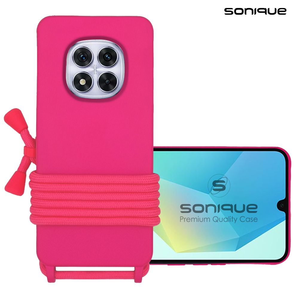 Θήκη Σιλικόνης με Κορδόνι CarryHang Sonique Xiaomi Redmi Note 14 Pro 5G / Redmi Note 14 Pro Plus 5G / Poco X7 5G Φούξια