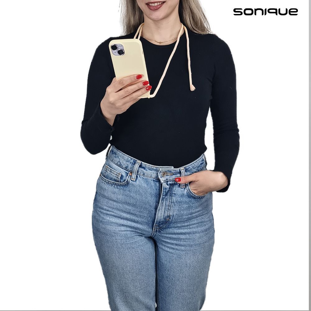 Θήκη Σιλικόνης με Κορδόνι CarryHang Sonique Xiaomi Xiaomi 14T Μπεζ
