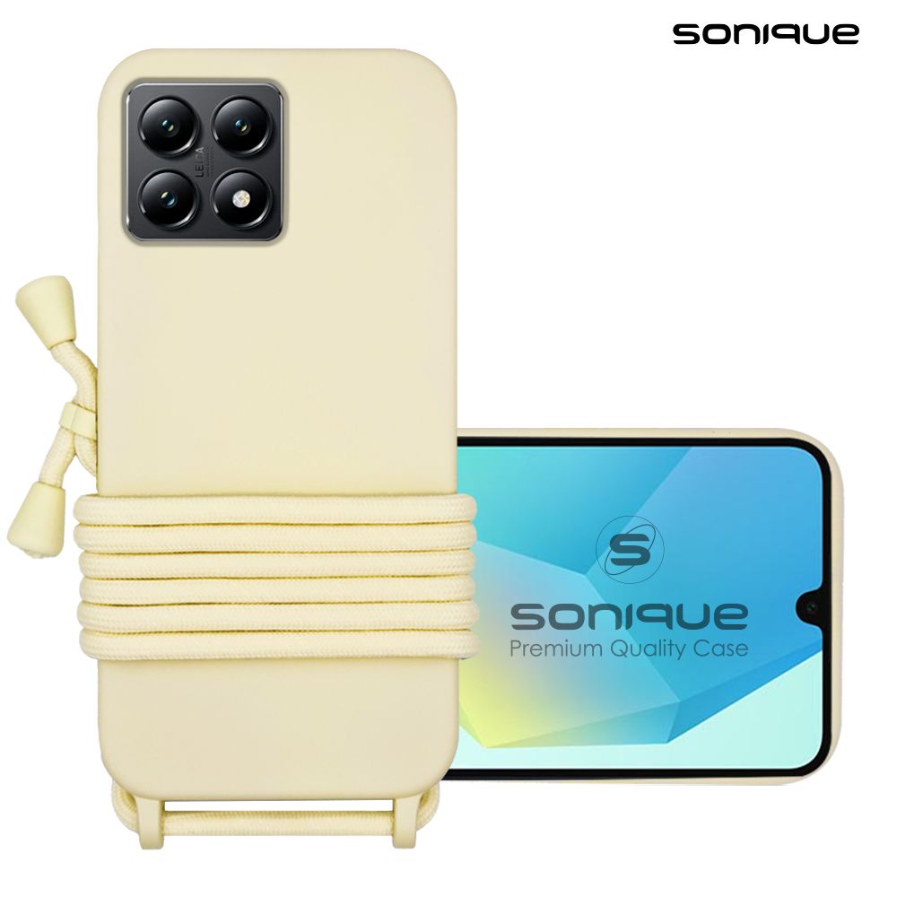 Θήκη Σιλικόνης με Κορδόνι CarryHang Sonique Xiaomi Xiaomi 14T Μπεζ