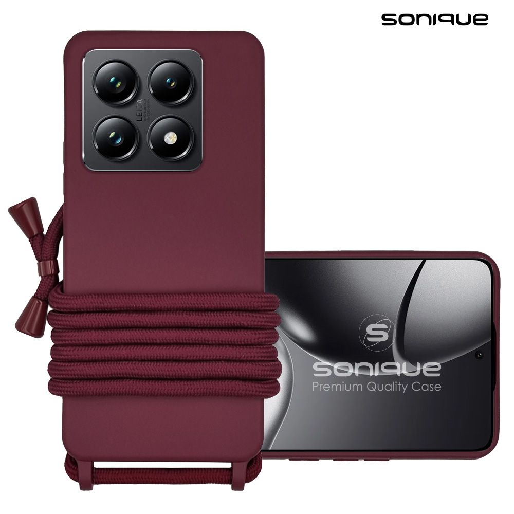 Θήκη Σιλικόνης με Κορδόνι CarryHang Sonique Xiaomi Xiaomi 14T Μπορντό