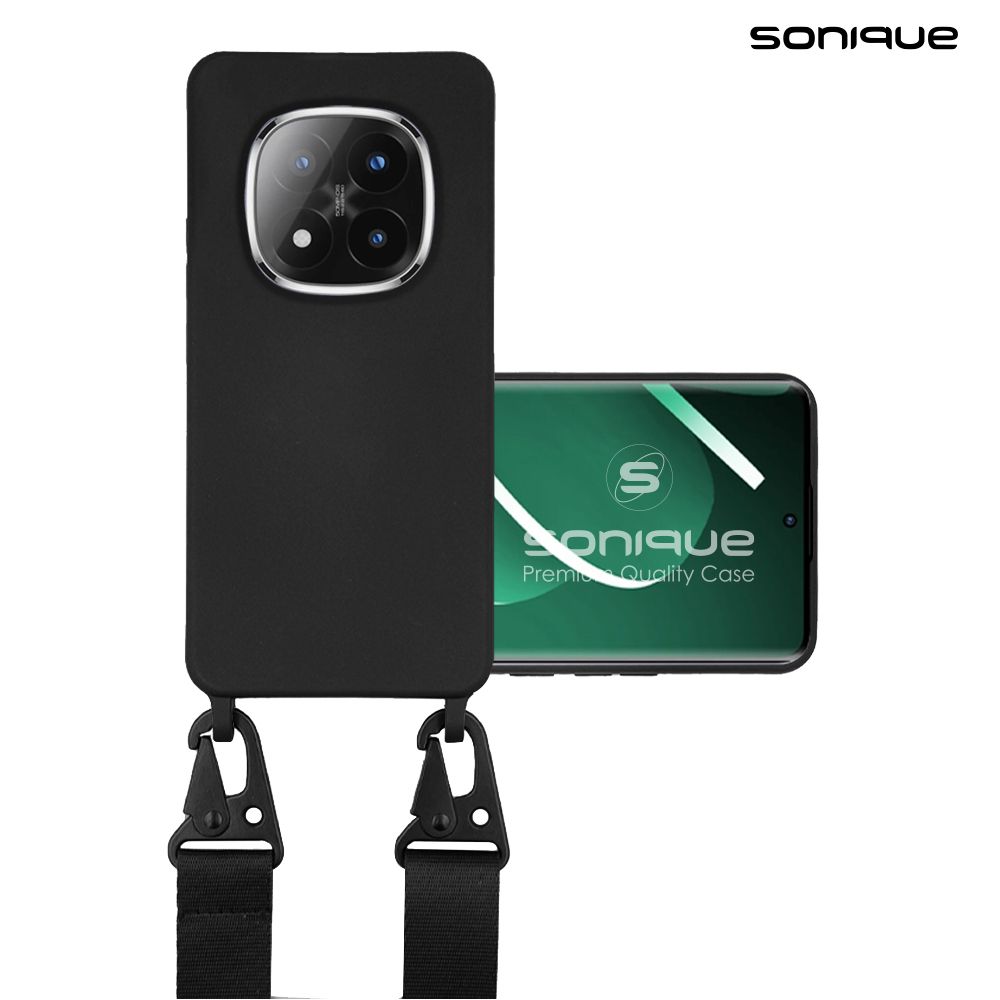 Θήκη Σιλικόνης με Strap CarryHang Sonique Xiaomi Redmi Note 14 Pro 5G / Redmi Note 14 Pro Plus 5G / Poco X7 5G Μαύρο