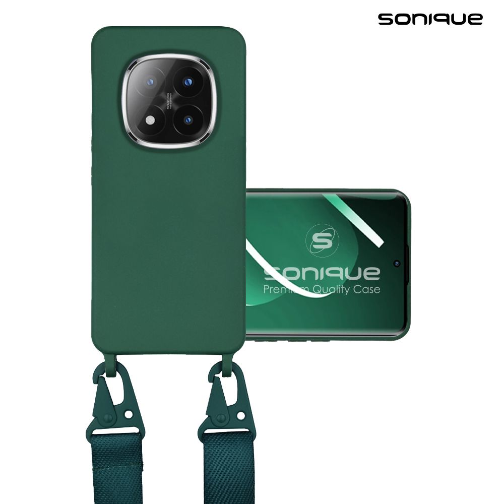 Θήκη Σιλικόνης με Strap CarryHang Sonique Xiaomi Redmi Note 14 Pro 5G / Redmi Note 14 Pro Plus 5G / Poco X7 5G Πράσινο Σκούρο