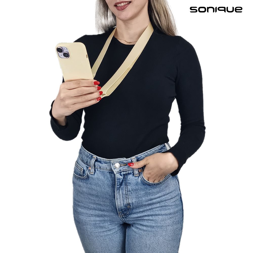Θήκη Σιλικόνης με Strap CarryHang Sonique Xiaomi Xiaomi 14T Μπεζ