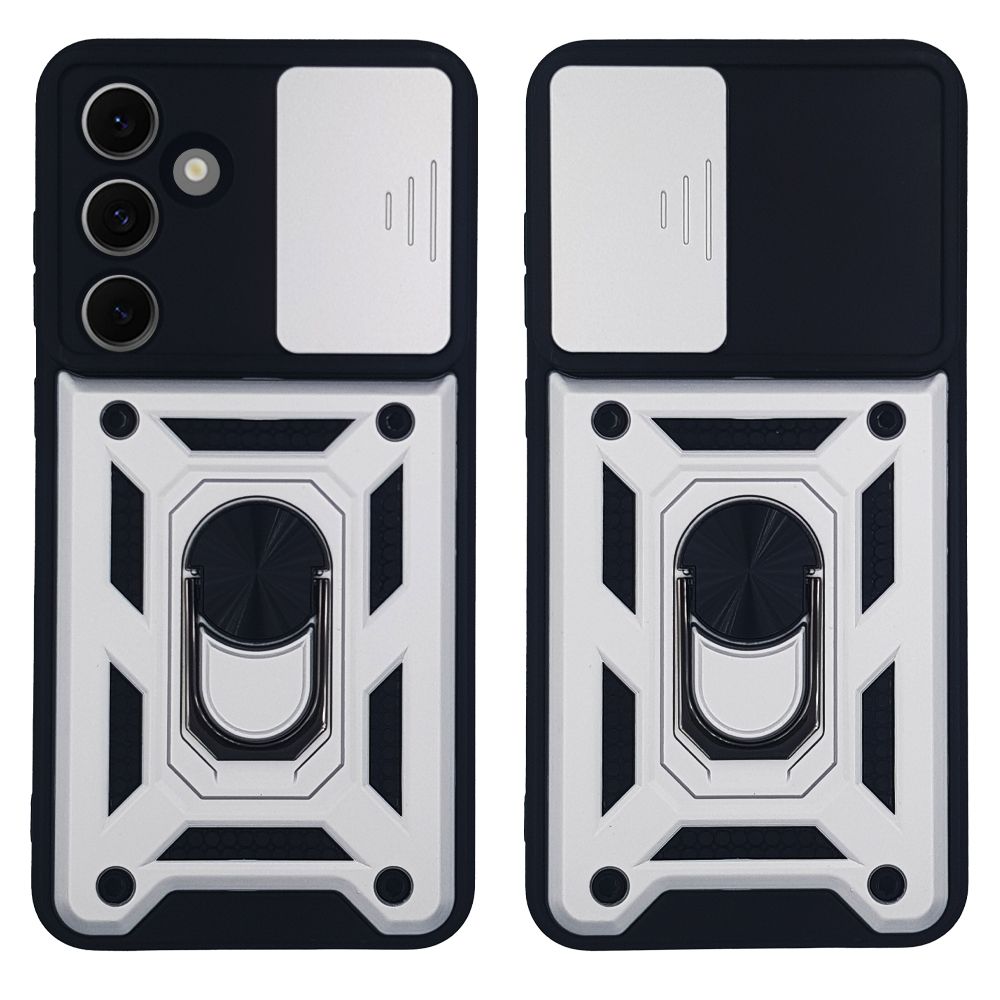 Θήκη Ring Armor CamPro Sonique για Samsung Galaxy S24 FE Ασημί
