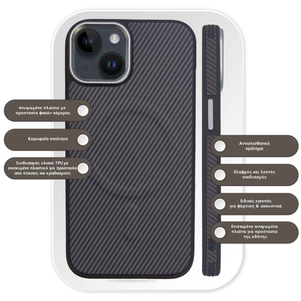 Θήκη Magnetic CarbonMag Pro Sonique Apple iPhone 14 Pro Max Γκρι