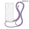 Θήκη Σιλικόνης με Κορδόνι Sonique Armor Clear Samsung Galaxy M15 5G Rainbow Λιλά