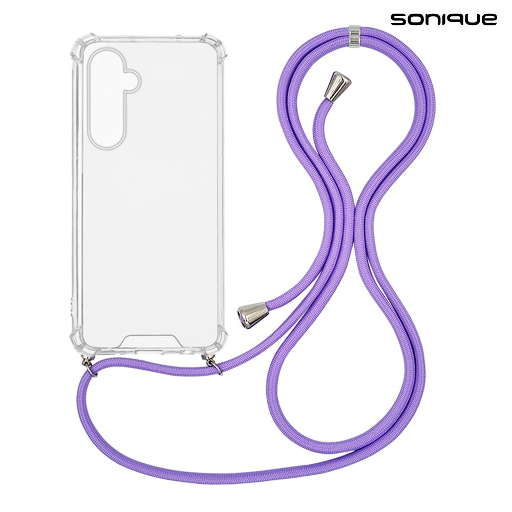 Θήκη Σιλικόνης με Κορδόνι Sonique Armor Clear Samsung Galaxy M35 5G Λιλά