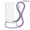 Θήκη Σιλικόνης με Κορδόνι Sonique Armor Clear Samsung Galaxy M35 5G Rainbow Λιλά