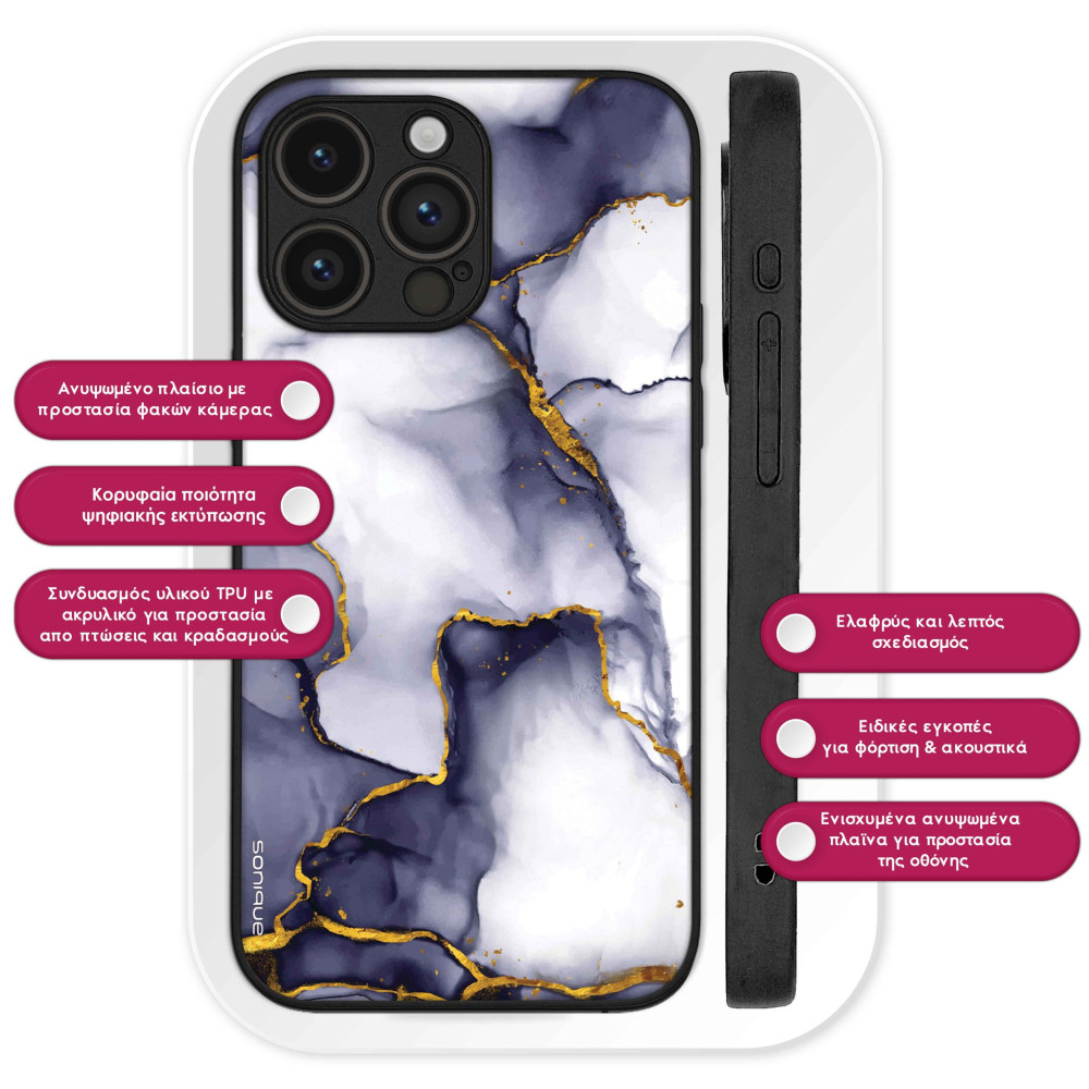 Θήκη Sonique Marble Series για Huawei Mate 20 Lite Μωβ Γκρι