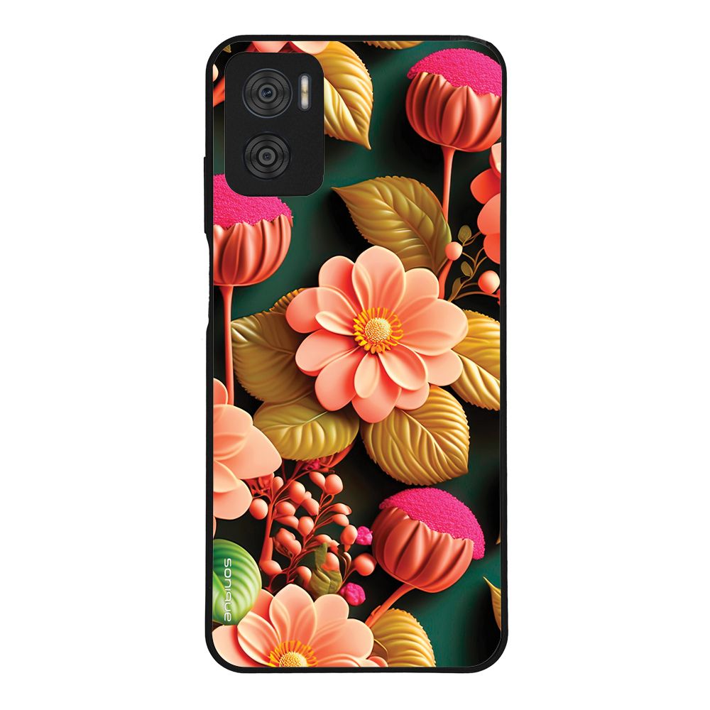 Θήκη Sonique 3D Flower Series για Motorola Moto E22 4G Σομόν