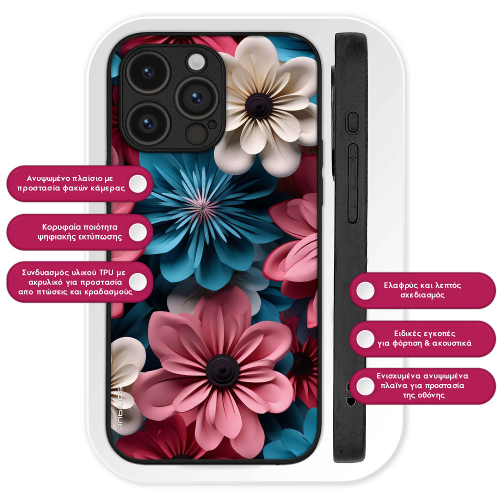 Θήκη Sonique 3D Flower Series για Motorola Moto G13 4G / Moto G23 4G Ροζ 01