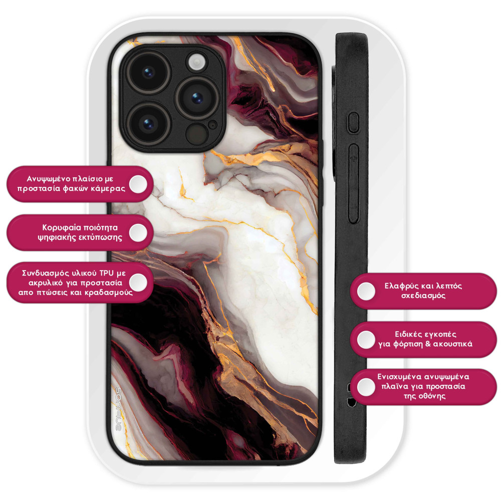 Θήκη Sonique Marble Series για Google Pixel 8a 5G Μπορντώ