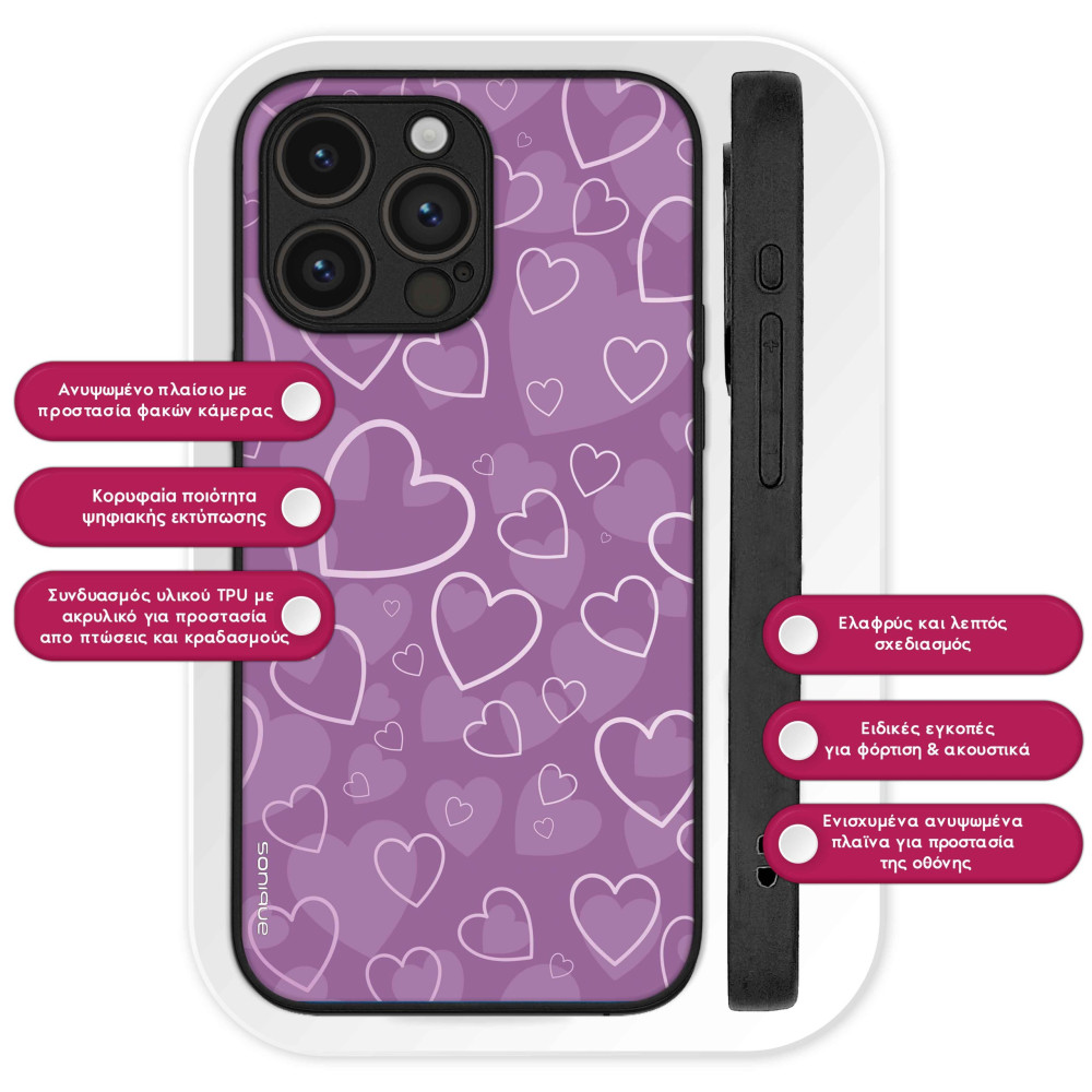 Θήκη Sonique Heart Series για Google Pixel 8 5G Βιολετί