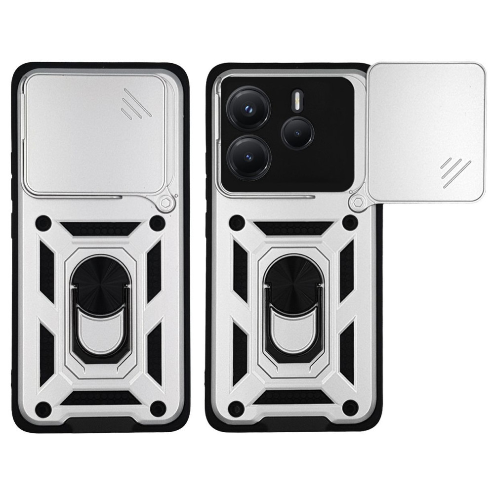 Θήκη Ring Armor CamPro Sonique για Xiaomi Redmi Note 14 5G Ασημί