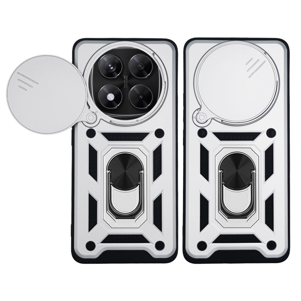 Θήκη Ring Armor CamPro Sonique για Xiaomi Redmi Note 14 Pro 5G / Poco X7 5G Ασημί
