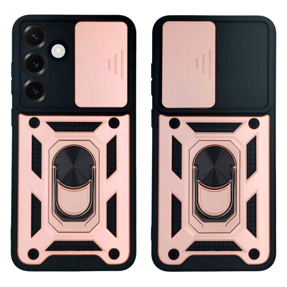 Θήκη Ring Armor CamPro Sonique για Samsung Galaxy S25 Plus Ροζ Χρυσό