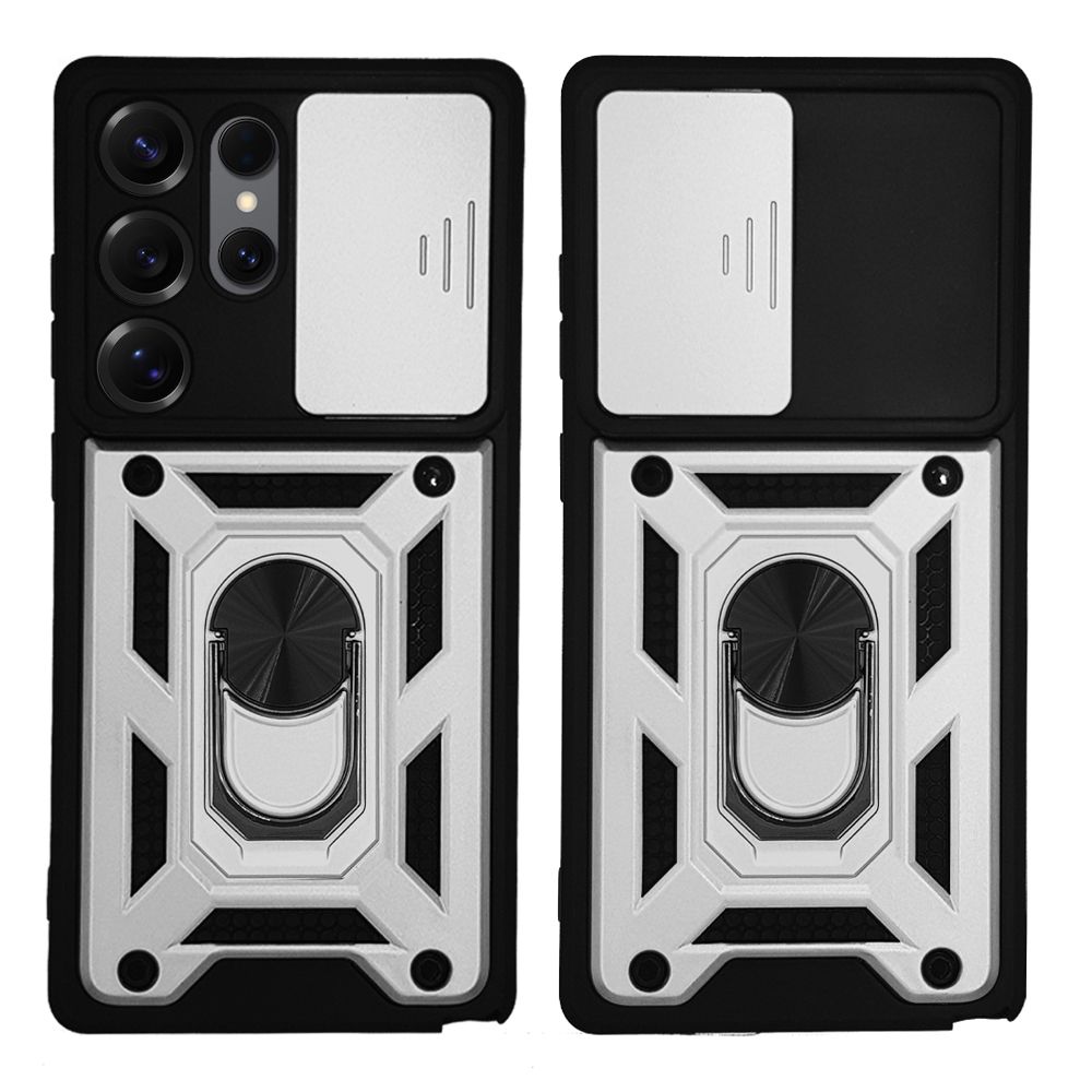 Θήκη Ring Armor CamPro Sonique για Samsung Galaxy S25 Ultra Ασημί