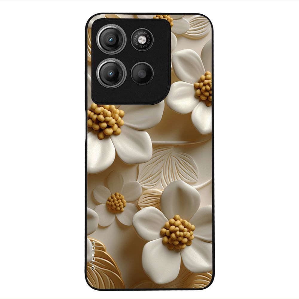 Θήκη Sonique 3D Flower Series για Motorola Moto G15 4G / Moto G15 Power / Moto G17 5G / Moto G17 Power 5G Λευκό