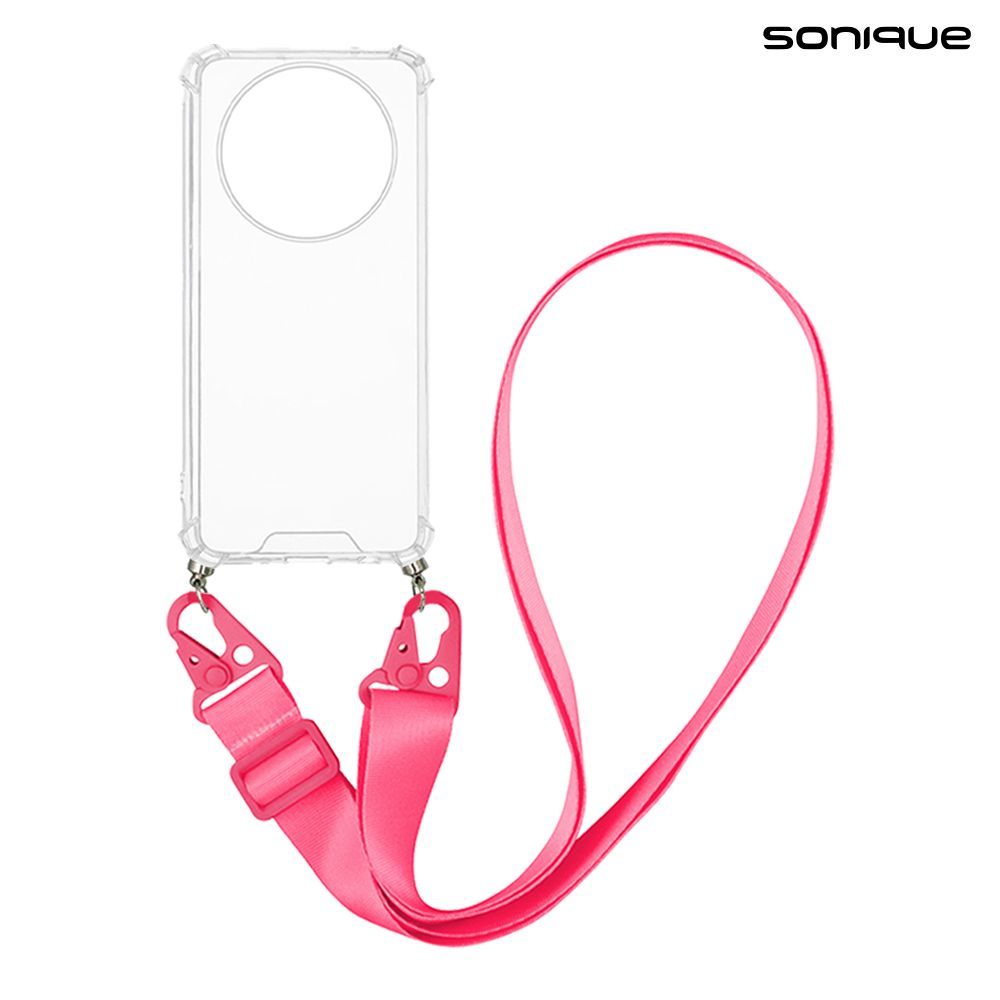 Θήκη Σιλικόνης με Strap Sonique Armor Clear Honor Magic7 Lite 5G Φούξια